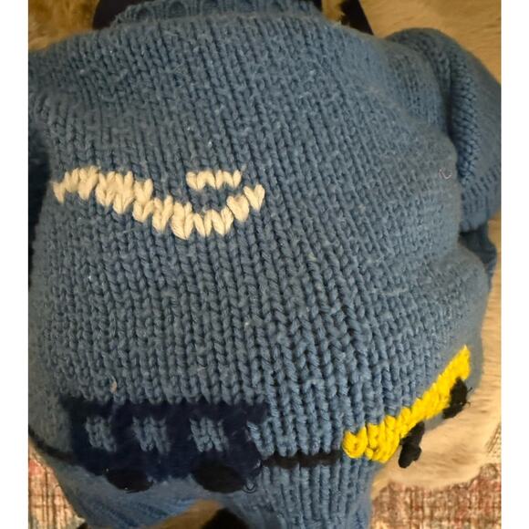 Bath & Body Works Plush Teddy Bear Blue Sweater Airplane Design 18” Vintage Rare - Picture 8 of 9